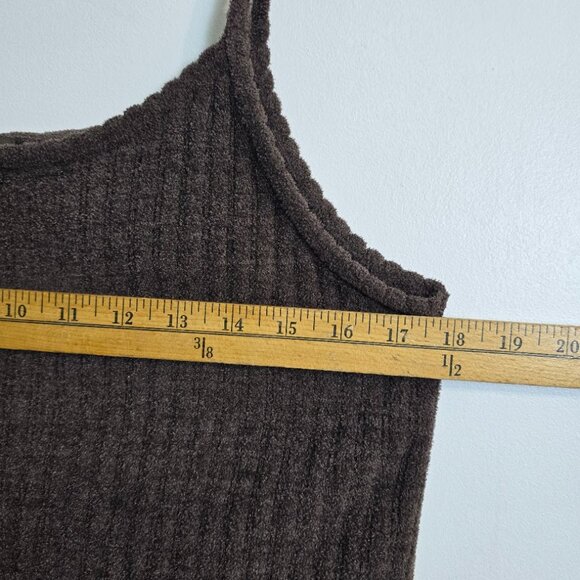 Barefoot Dreams CozyChic Ultra Lite Ribbed Tank Brown Java Medium NWOT - Picture 4 of 9